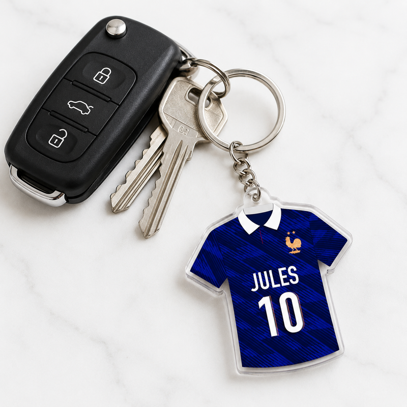 Porte-clés maillot de football personnalisé coupe du monde 2026