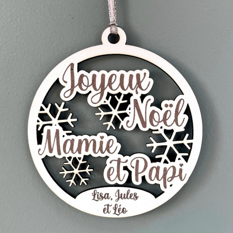 Boule de noël personnalisée papi et mamie