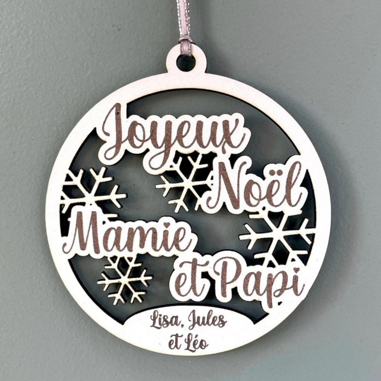 Boule de noël personnalisée papi et mamie