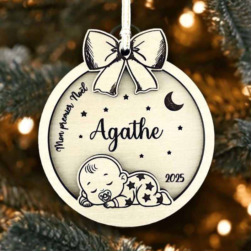 Boule de Noël personnalisée bébé – Mon premier Noël 2025
