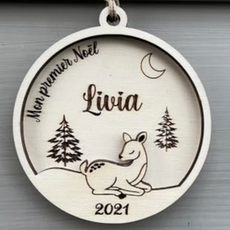 Boule de noël personnalisée premier Noël de bébé