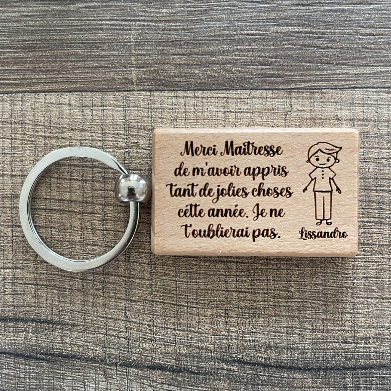 Porte clé personnalisé merci Maîtresse
