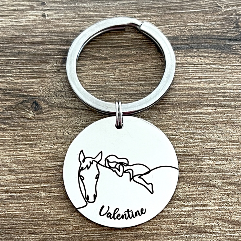 Porte-clés Cheval Equitation Cavalier Personnalisé