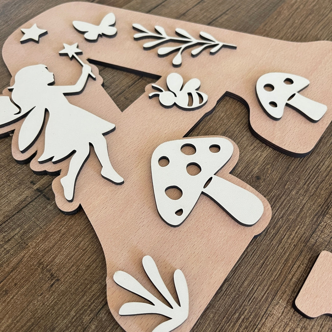 Décoration murale personnalisée en bois, thème astronaute ou fée