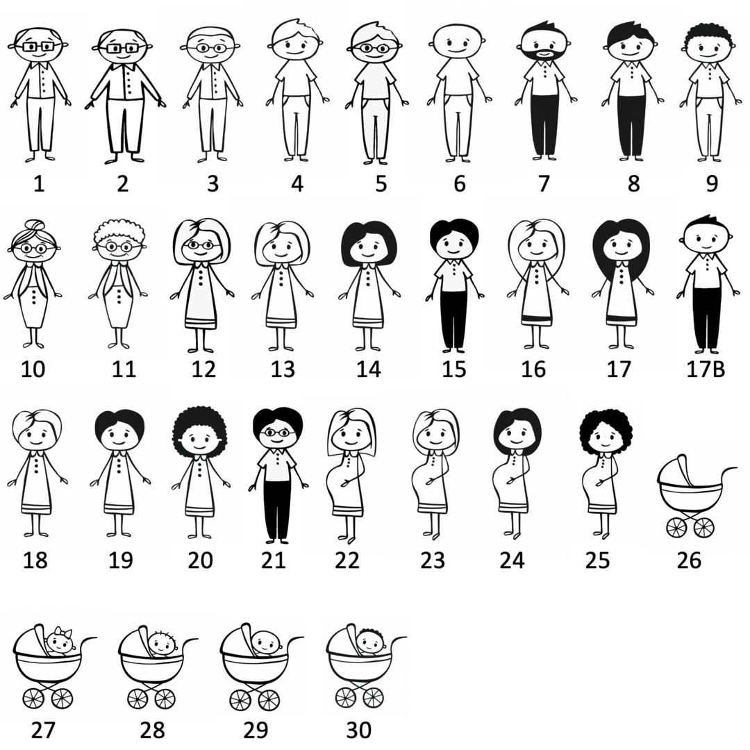 Porte clé personnalisé famille en bois