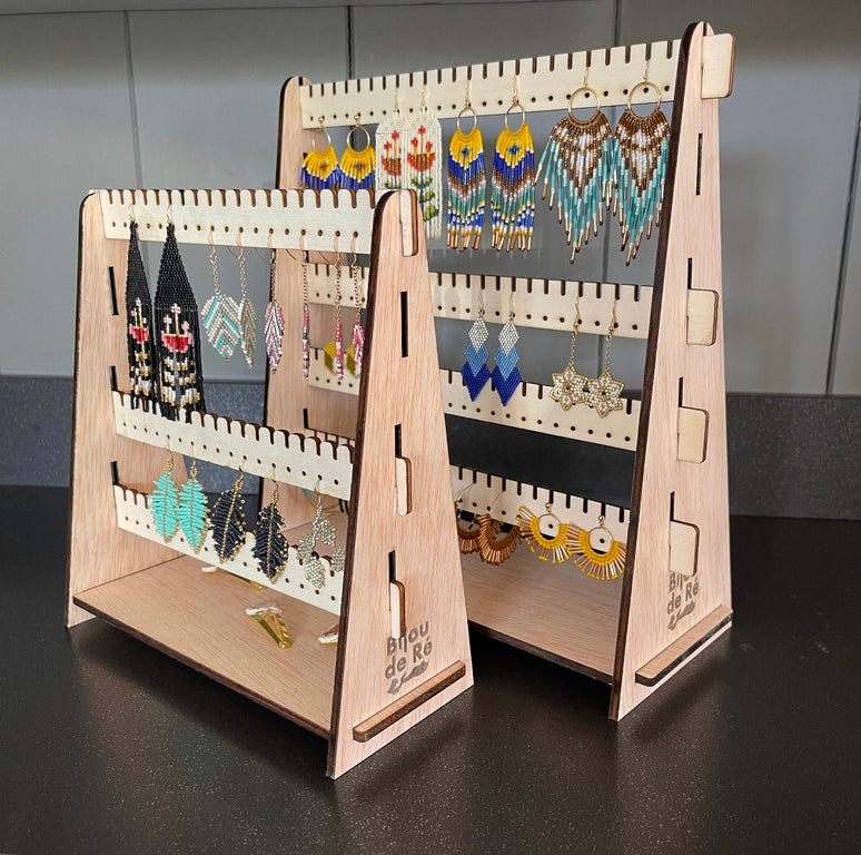 Présentoir organiseur de boucles d'oreilles et bijoux personnalisable