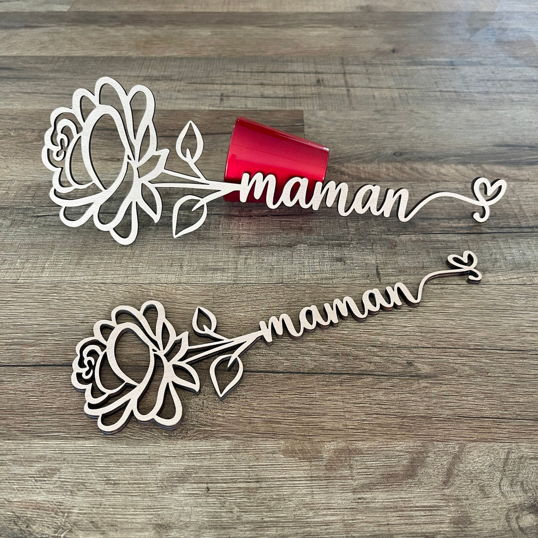 Rose éternelle en bois, cadeau fête des mères, cadeau pour maman