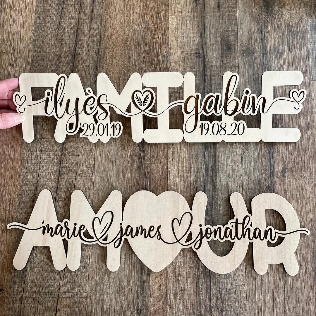 Décorations personnalisées en bois