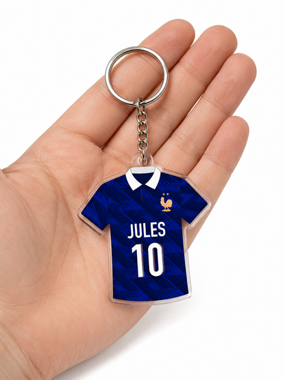 Porte-clés maillot de football personnalisé coupe du monde 2026