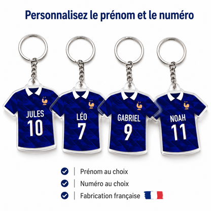 Porte-clés maillot de football personnalisé coupe du monde 2026