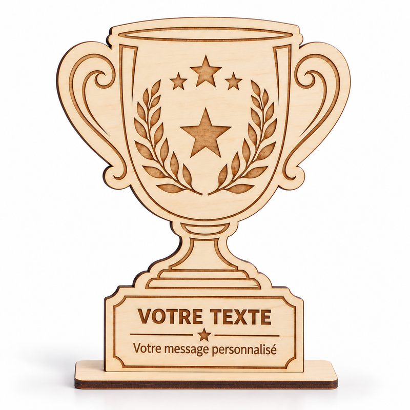 trophée en bois personnalisé en bois