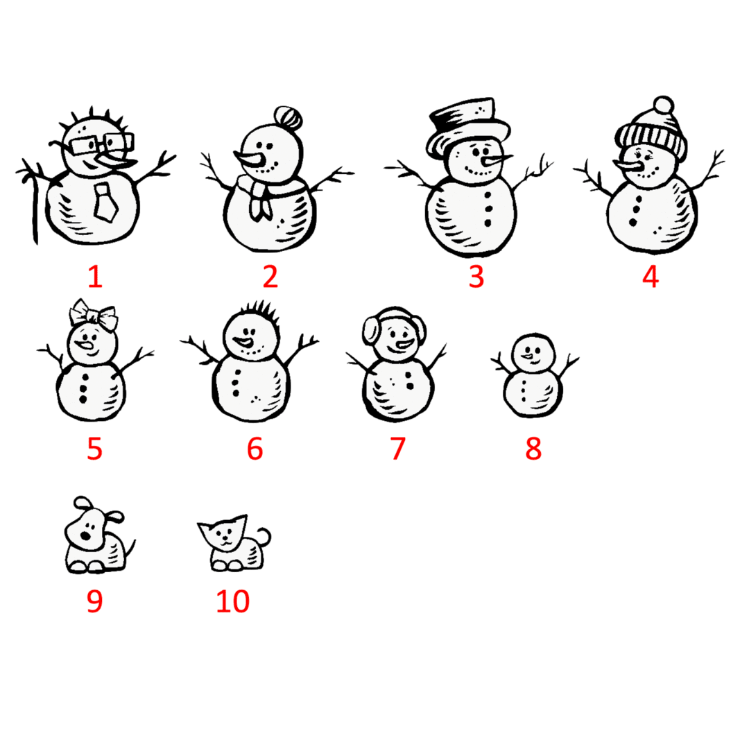 Boule de noël avec bonhommes de neige famille