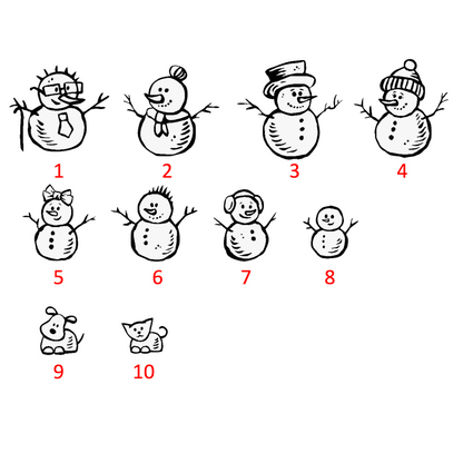 Boule de noël avec bonhommes de neige famille