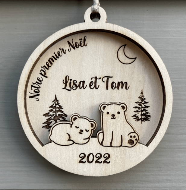 Boule de noël personnalisée premier Noël de bébé