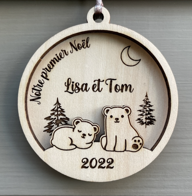 Boule de noël personnalisée premier Noël de bébé