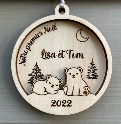 Boule de noël personnalisée premier Noël de bébé