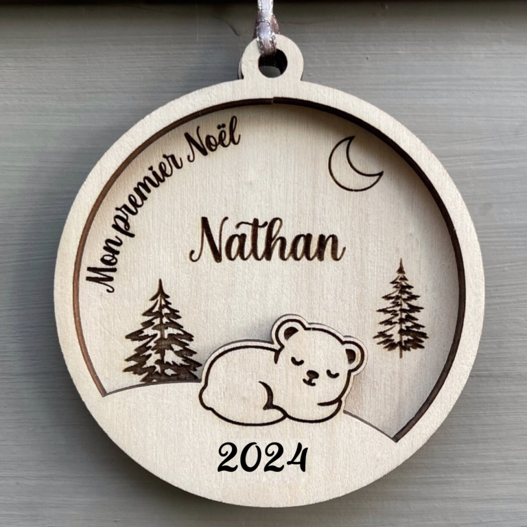 Boule de noël personnalisée premier Noël de bébé