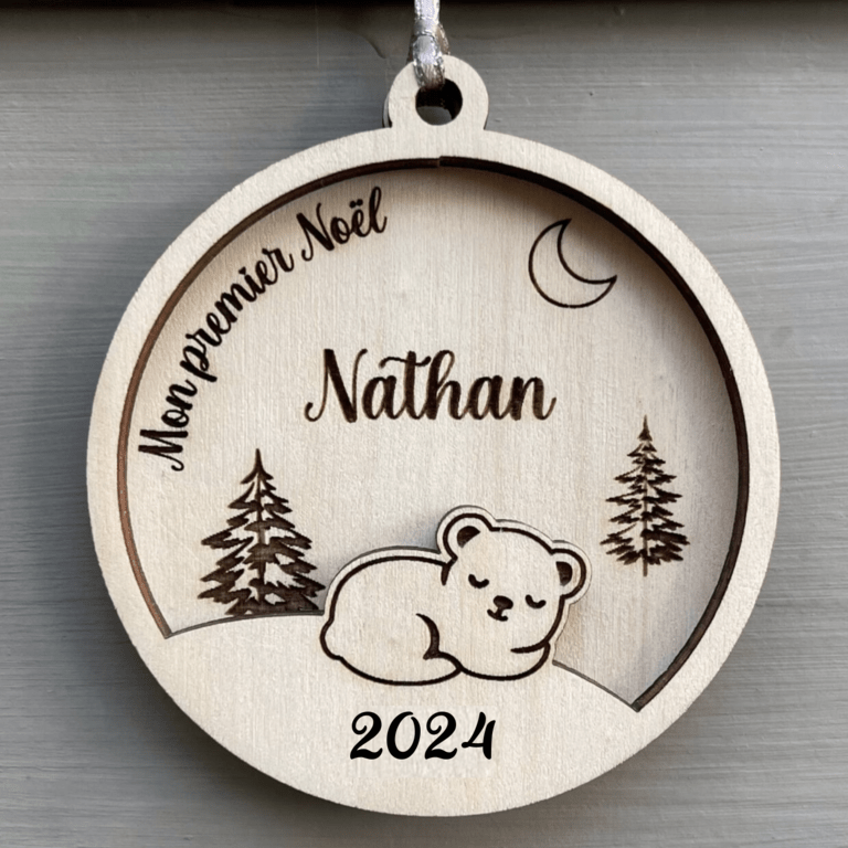 Boule de noël personnalisée premier Noël de bébé