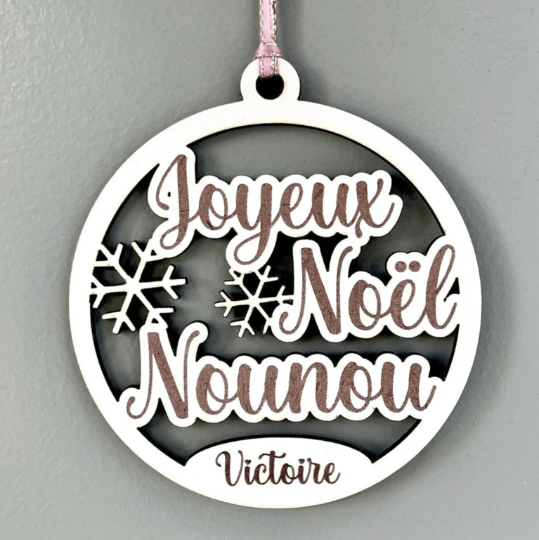 Joyeux noël Nounou, cadeau de noël personnalisable avec le prénom de votre choix