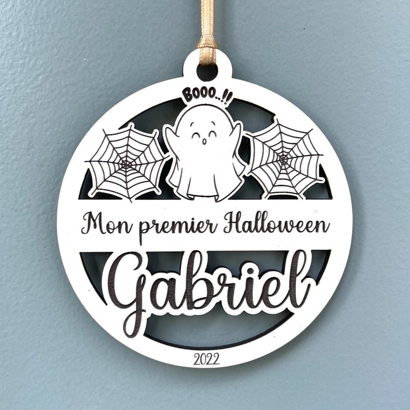 Mon premier Halloween personnalisé, première fête d'Halloween. Décoration en bois pour Halloween
