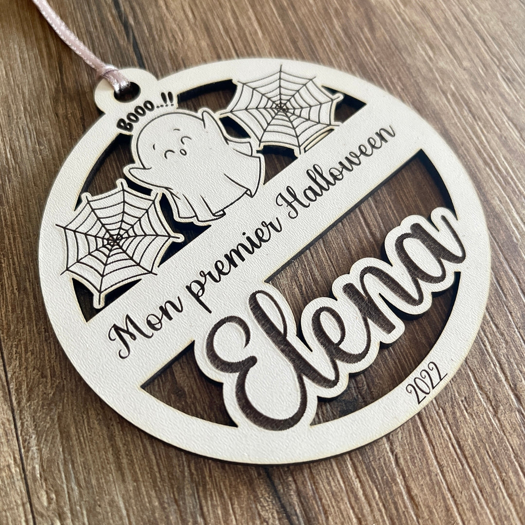 Mon premier Halloween personnalisé, première fête d'Halloween. Décoration en bois pour Halloween