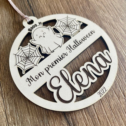 Mon premier Halloween personnalisé, première fête d'Halloween. Décoration en bois pour Halloween