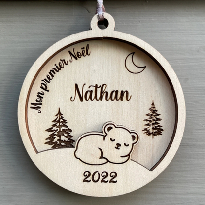 Boule de noël personnalisée premier Noël de bébé