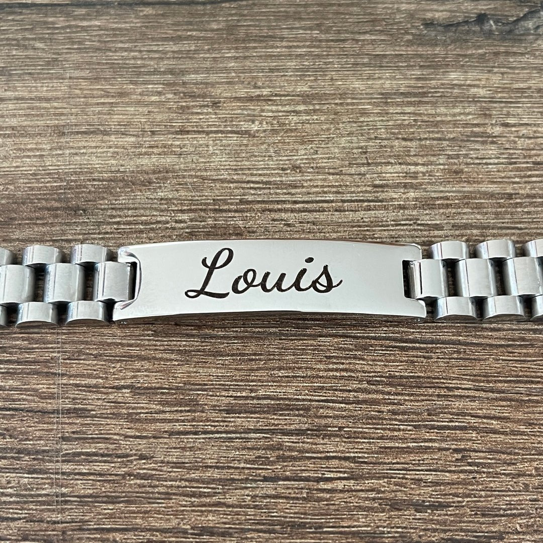Bracelet Homme Personnalisé - Chaîne Gourmette Élégante en Acier Inoxydable