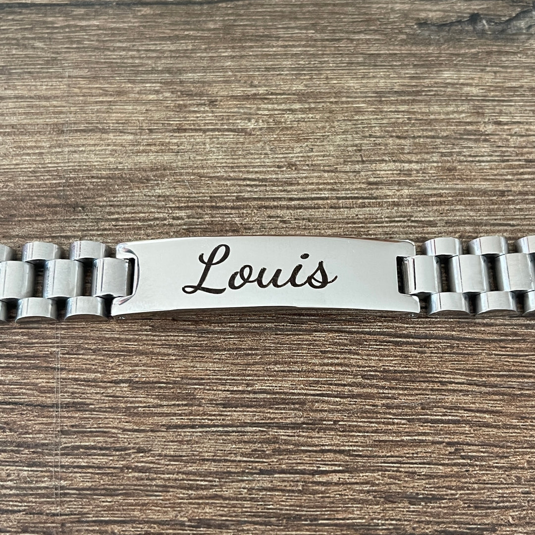 Bracelet Homme Personnalisé - Chaîne Gourmette Élégante en Acier Inoxydable