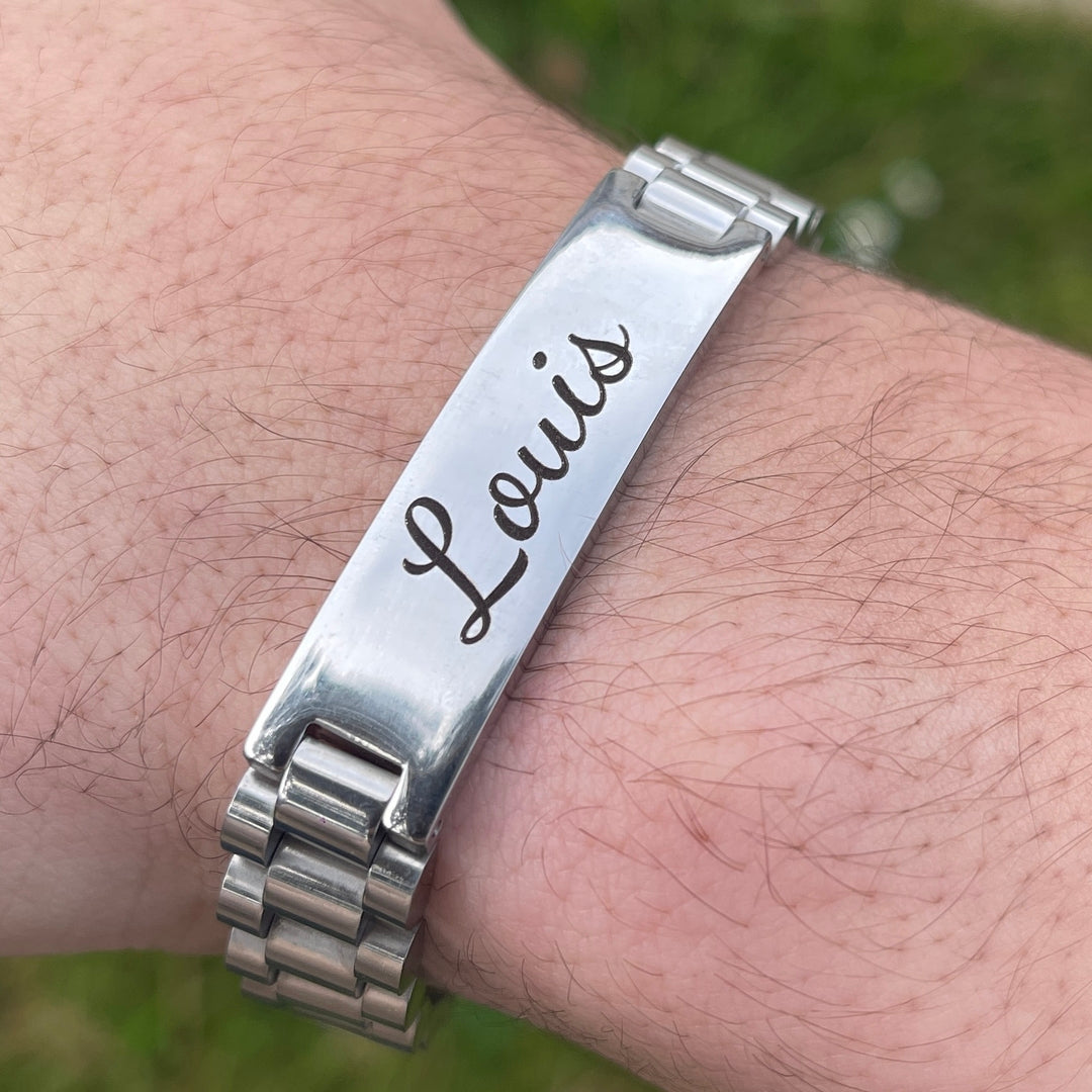 Bracelet Homme Personnalisé - Chaîne Gourmette Élégante en Acier Inoxydable