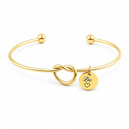 Bracelet personnalisé avec médaille Léo