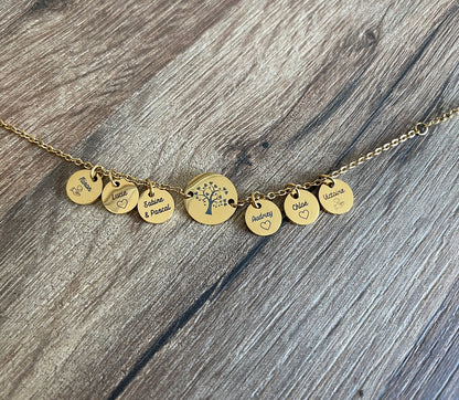 Bracelet personnalisé arbre de vie et médailles