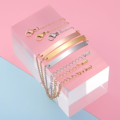 bracelet personnalisé plaque gravée disponible en argent or et or rose