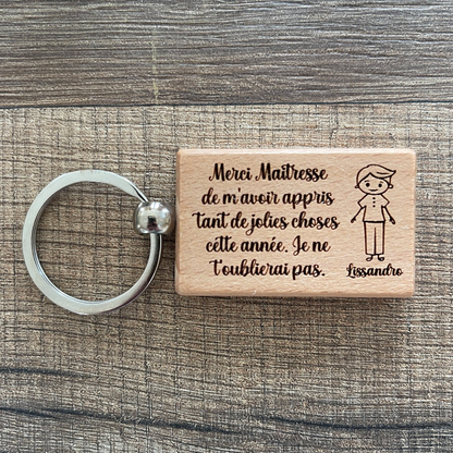 Porte clé personnalisé merci Maîtresse