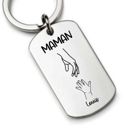 Porte-Clé Main de Maman et Enfants Personnalisable