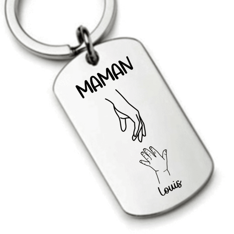 Porte-Clé Main de Maman et Enfants Personnalisable
