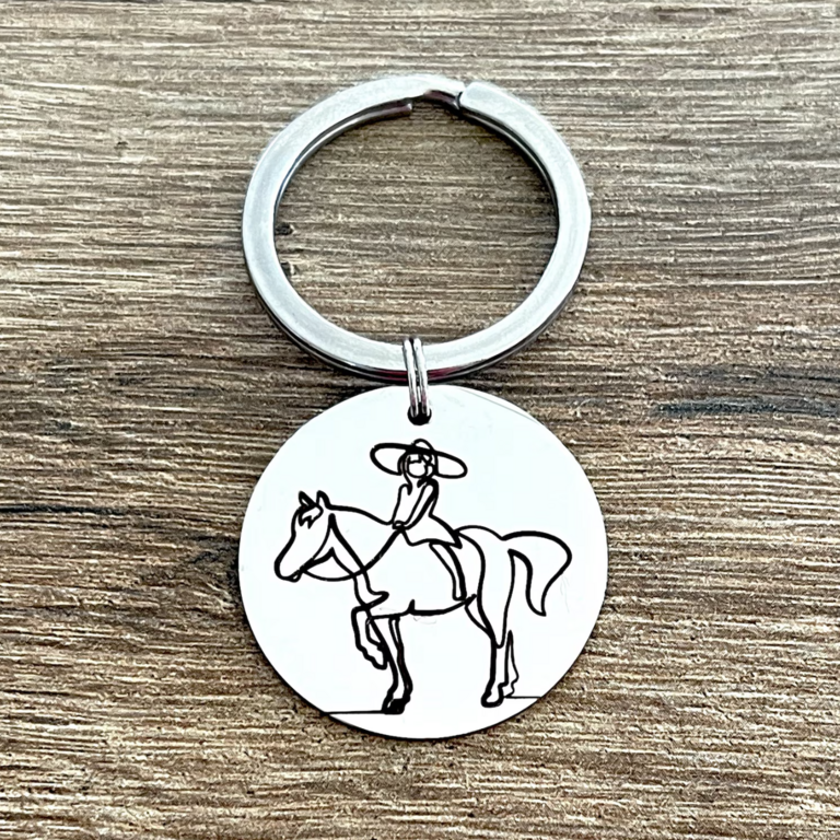 Porte-clés Cheval Equitation Cavalier Personnalisé