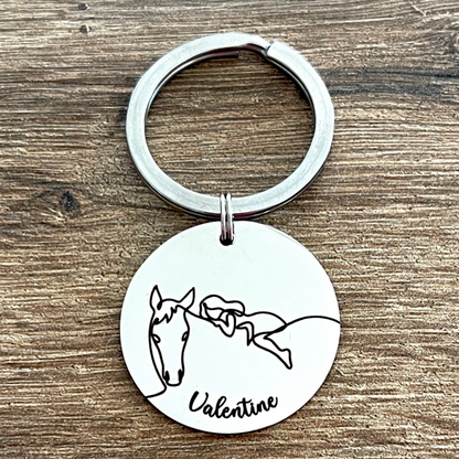 Porte-clés Cheval Equitation Cavalier Personnalisé