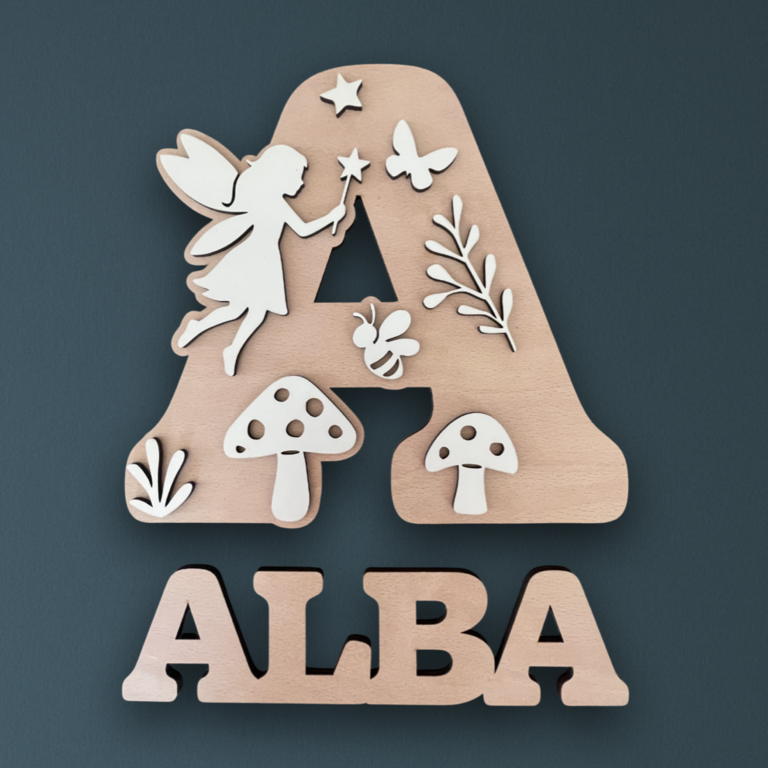 Décoration murale personnalisée en bois, thème astronaute ou fée