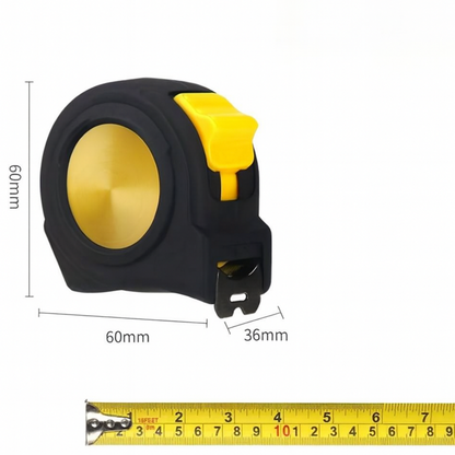 Mètre Mètre Ruban Personnalisable, Cadeau Fête des Pères, Noir et Jaune, Acier Rétractable, 3 Mètres, Accessoire Homme