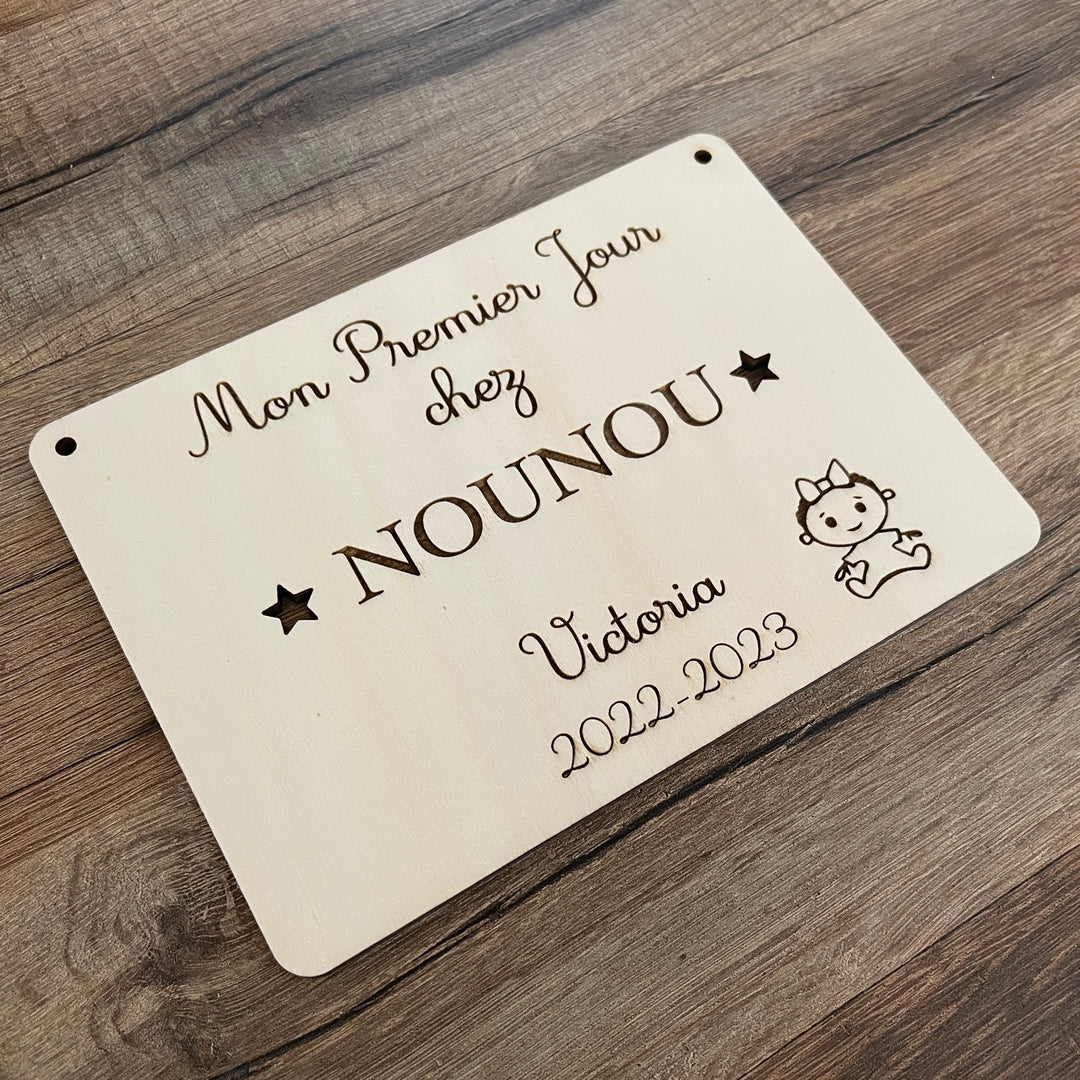 Pancarte ou carte étape mon premier jour chez nounou