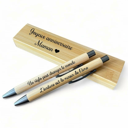 Coffret de deux stylos gravés personnalisés