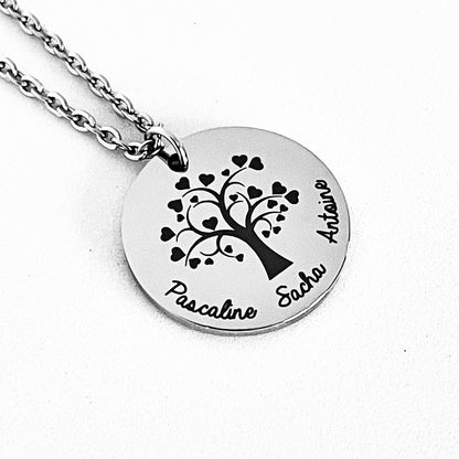 Collier personnalisé arbre de vie avec prénoms