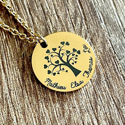 Collier personnalisé arbre de vie avec prénoms