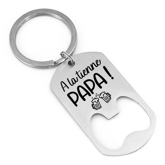 Décapsuleur Ouvre Bouteille Porte-Clé Personnalisé en Inox Brossé - Création Française Unique