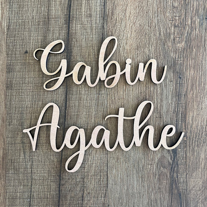 Prénom en bois à personnaliser, décoration porte ou mur chambre d'enfant ou bébé