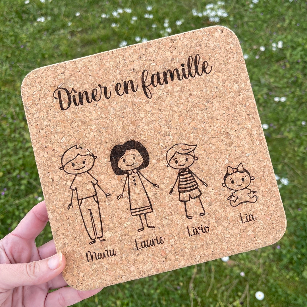Dessous de plat personnalisé avec la famille de votre choix