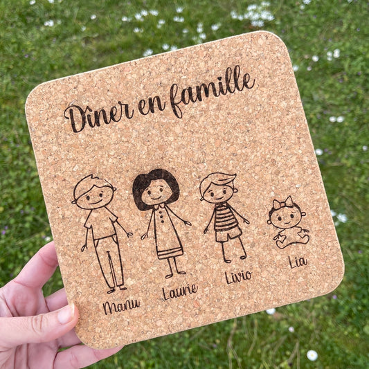 Dessous de plat personnalisé avec la famille de votre choix