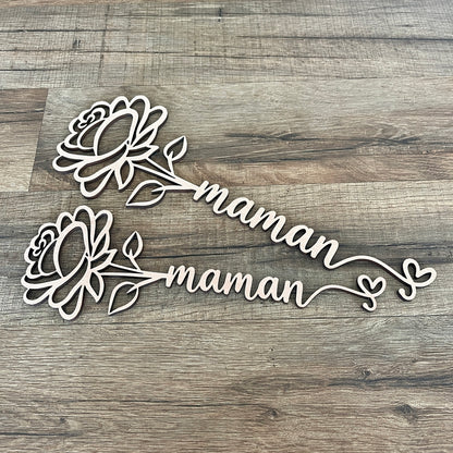 Rose éternelle en bois, cadeau fête des mères, cadeau pour maman