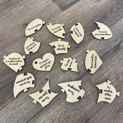 Puzzle en Bois en Forme de Cœur Personnalisé